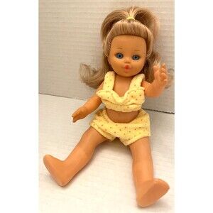 Vintage Furga Italian Fashion Doll 11” Blue Eyes Blonde Hair 1977 Baby Doll